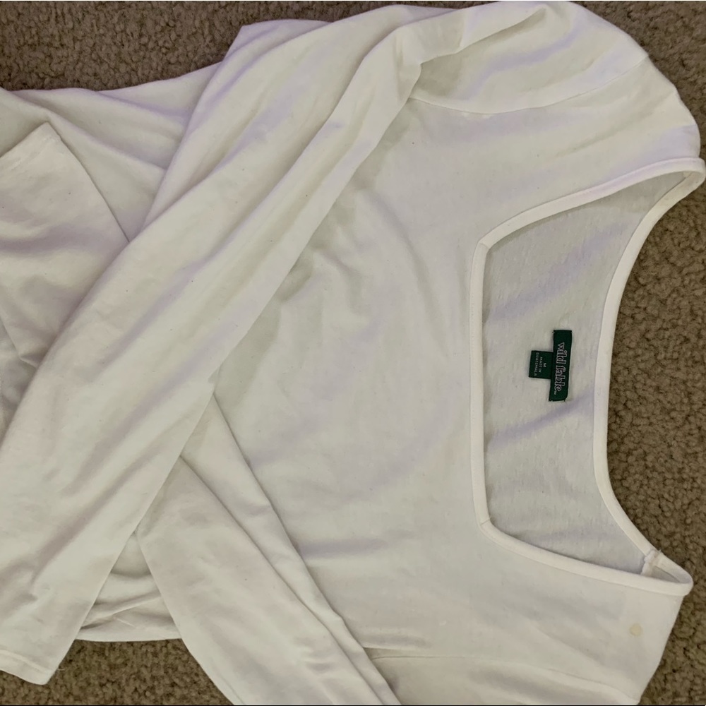 WILD FABLE White Longsleeve Crop Top